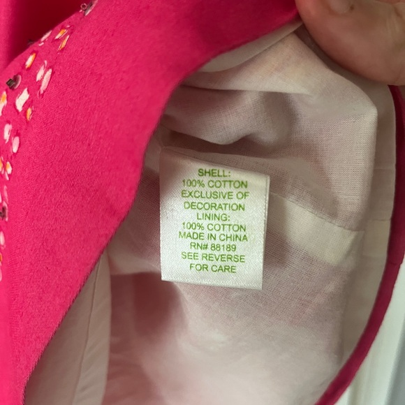 Lilly‎ Pulitzer Shift Dress Size 6 Pink Embellished Preppy Knee Length Jersey - Picture 7 of 16